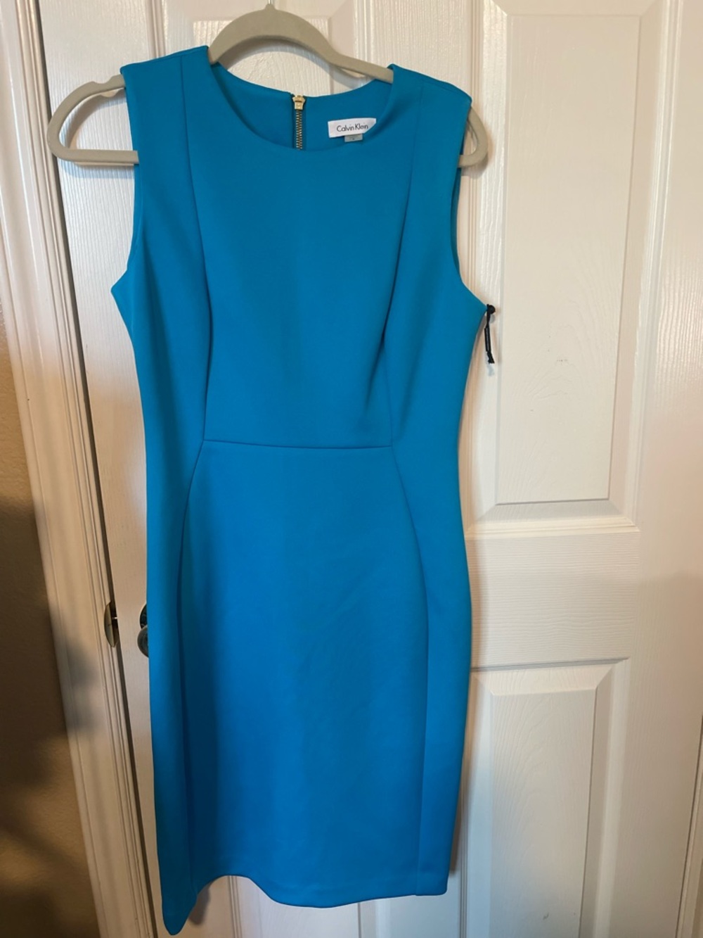 Calvin Klein Bright Turquoise Sleeveless Sheath Dress